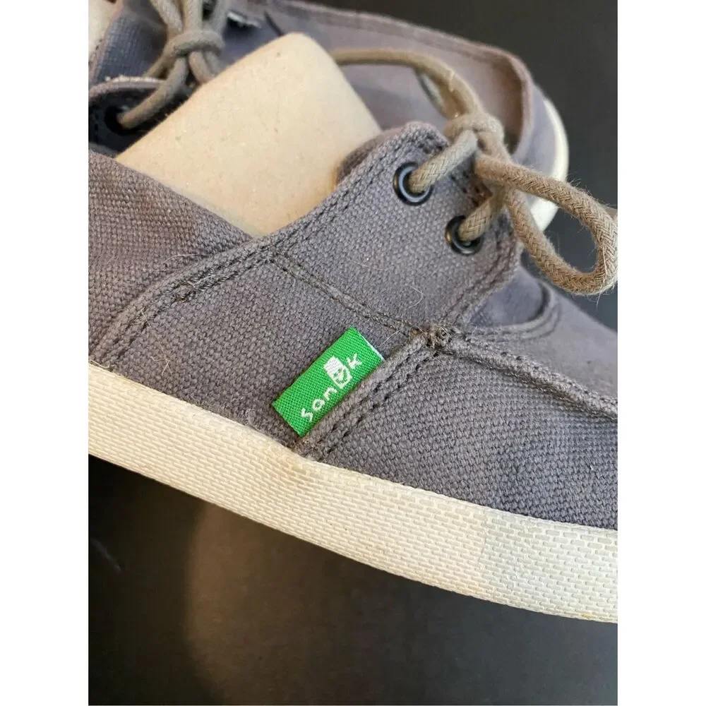 Sanuk Kids Size 3 Gray Loafer Boat Shoe